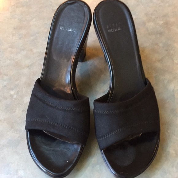 Stuart Weitzman Shoes - Stuart Weitzman black slides